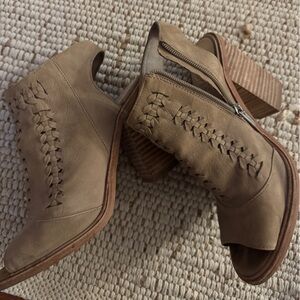 Vince Camuto Tan Braided Heeled Boots